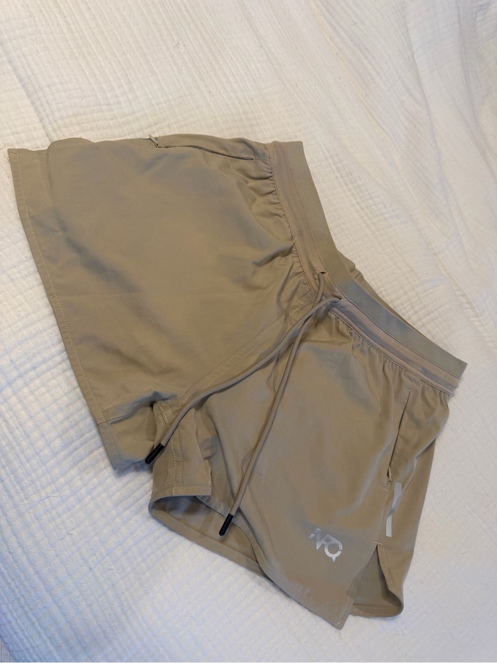 Women's Khaki Athletic Running Shorts with Drawstring